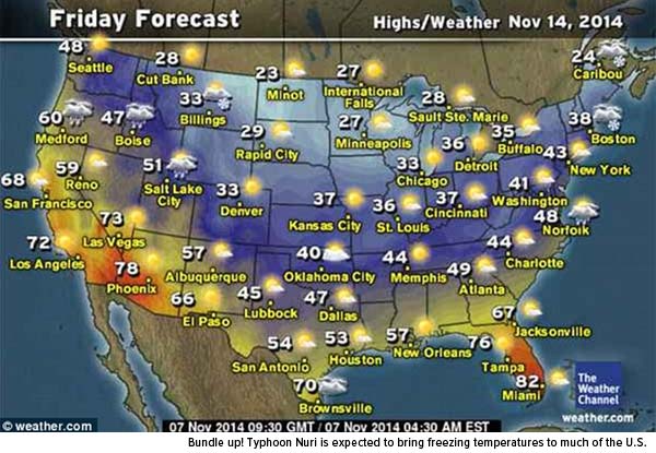 friday forecast november 14, 2014